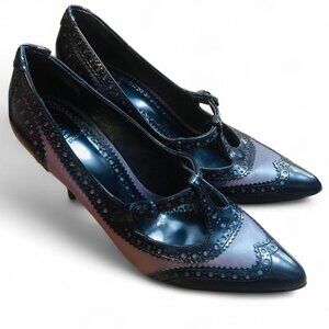 TORY BURCH Everly Wing Tip Kitten Heel pumps sz 8